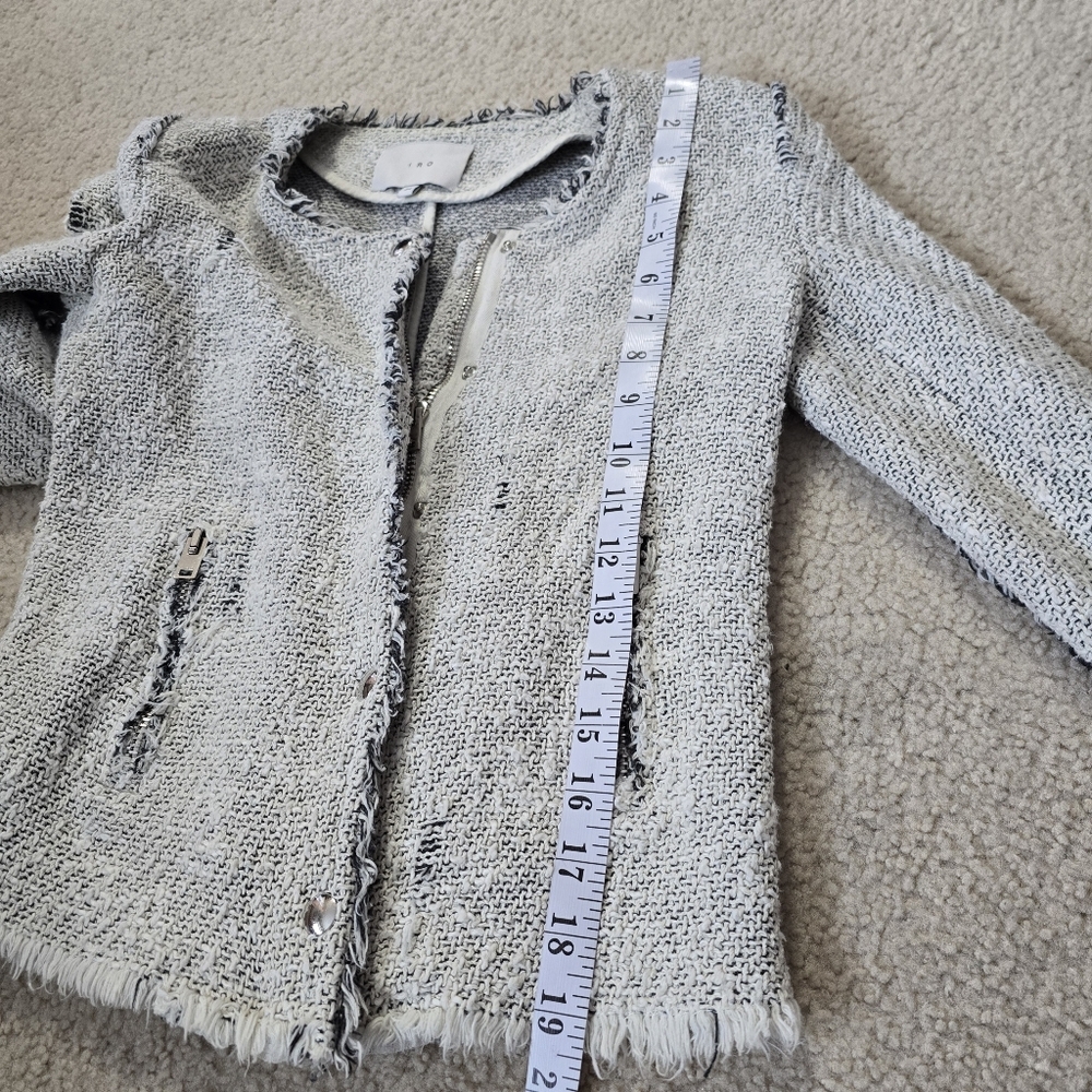 IRO Distressed "Agnette" Tweed Jacket Size EU 34 US XS SMALL - Picture 13 of 16